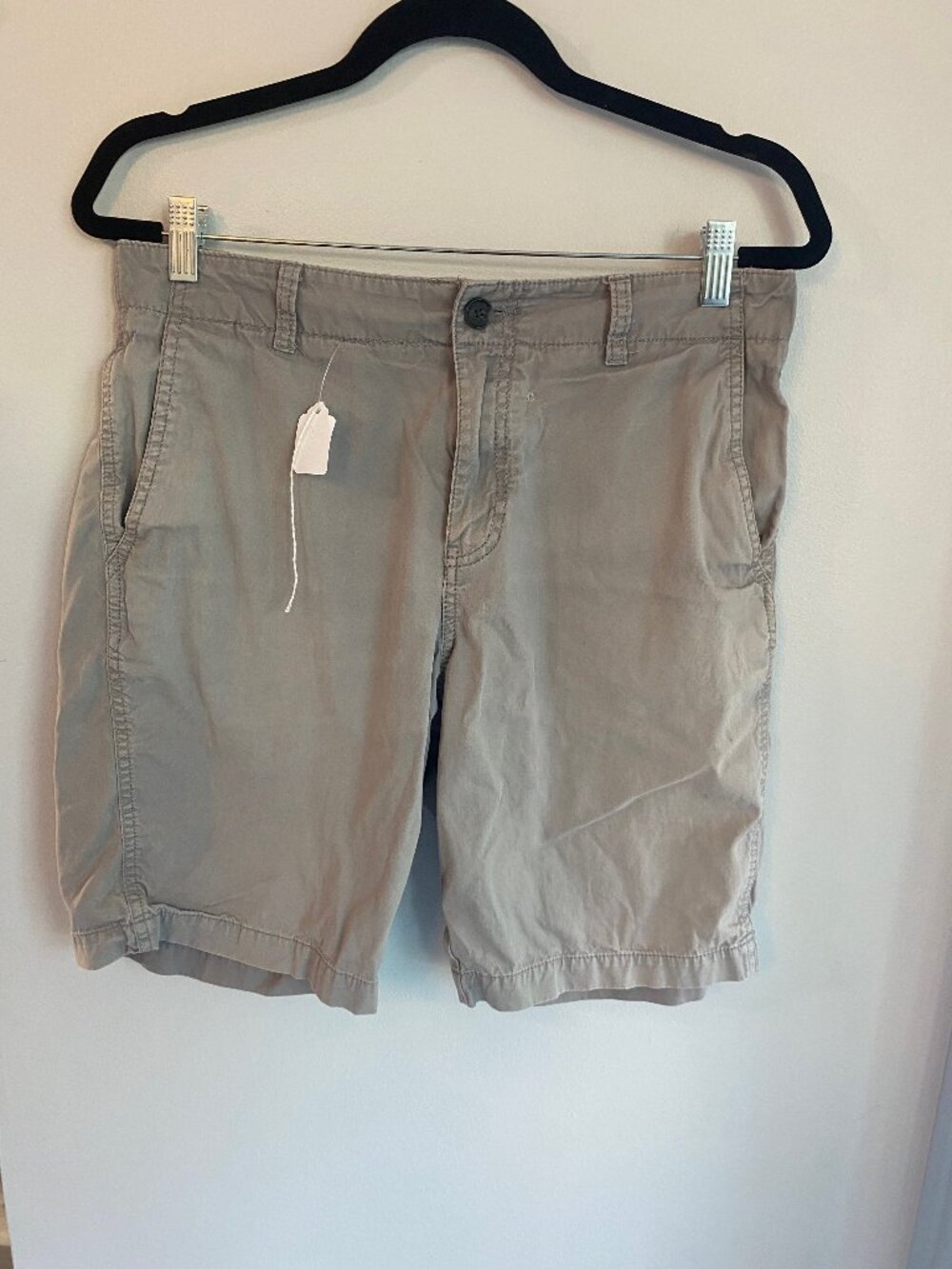 Marc Anthony Khaki Cotton Flat Front Shorts